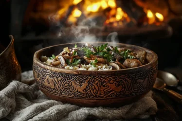 recette Bouillie d’orge aux abats et champignons