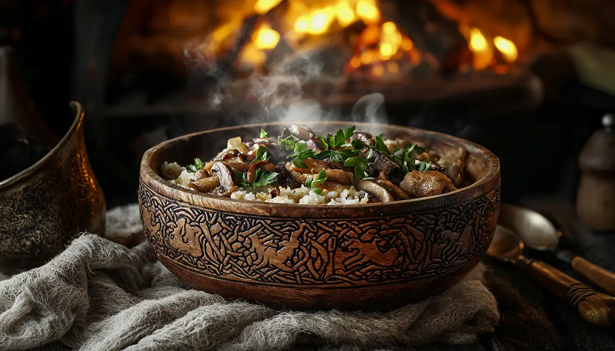 recette Bouillie d’orge aux abats et champignons