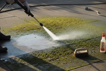 Comment enlever la mousse verte sur le béton efficacement ? - Image 1