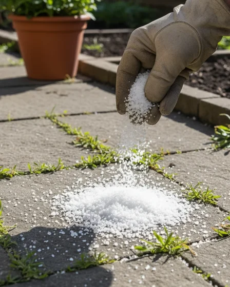 Utiliser du gros sel pour désherber : Efficacité et impact sur le sol - Image 1