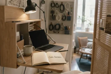 Aménager un bureau dans un petit espace : coin bureau discret ergonomique, rangé