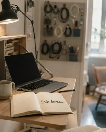 Aménager un bureau dans un petit espace : coin bureau discret ergonomique, rangé