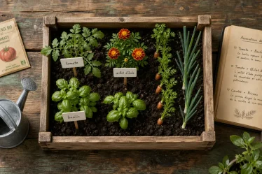 Association de plantes au potager : duos utiles et voisins à éviter, plants et étiquettes au potager