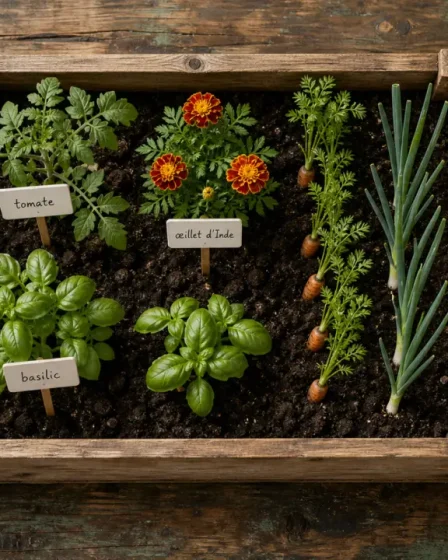 Association de plantes au potager : duos utiles et voisins à éviter, plants et étiquettes au potager