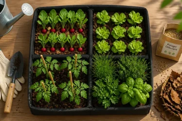 Comment faire un potager quand on débute : carré potager, soleil, terre, 4 à 6 m²