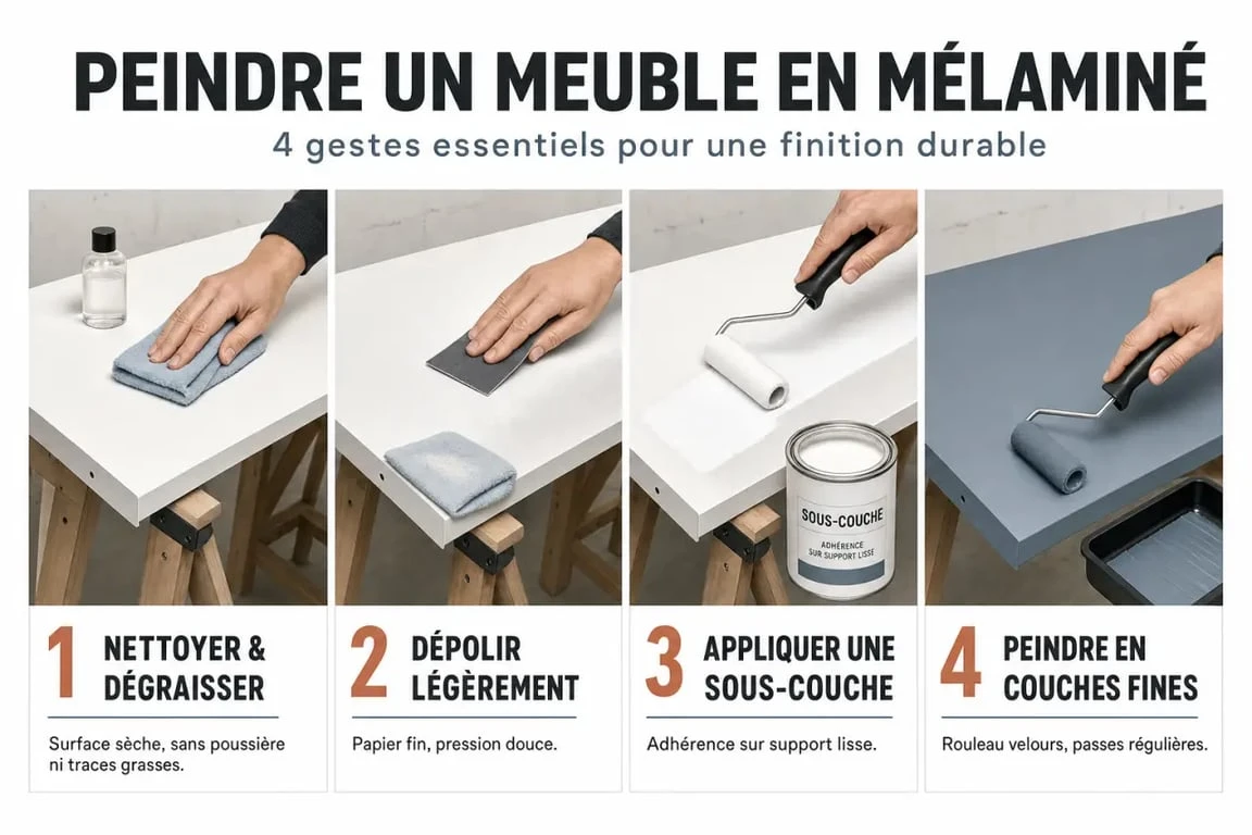 Peinture pour meuble IKEA : étapes de préparation, sous-couche et application sur une façade lisse