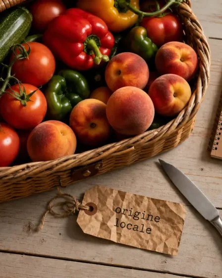 Manger de saison: pourquoi et comment, légumes et fruits locaux sur table