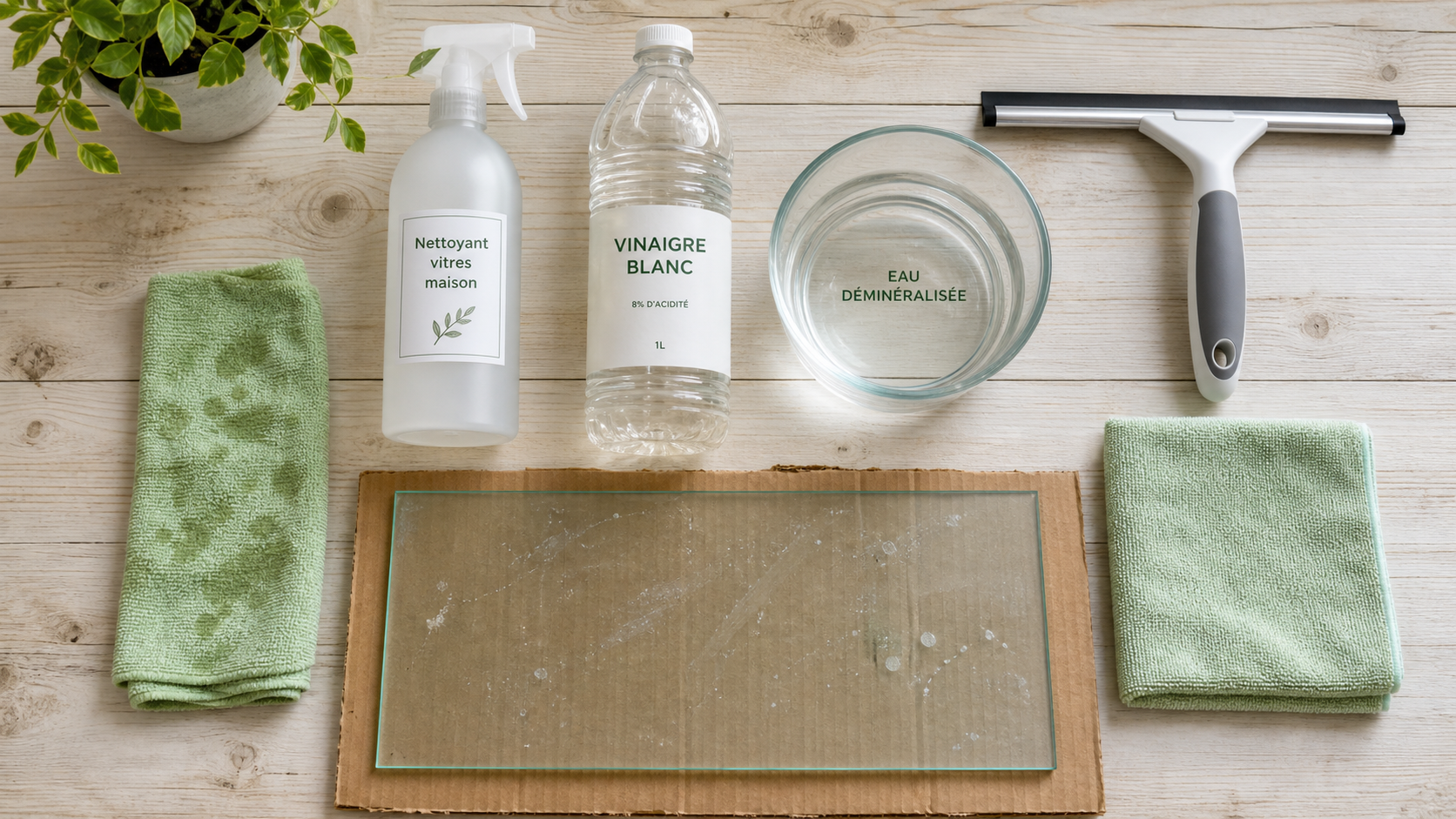 Nettoyant à vitre maison au vinaigre blanc 200 ml, sans traces sur la vitre