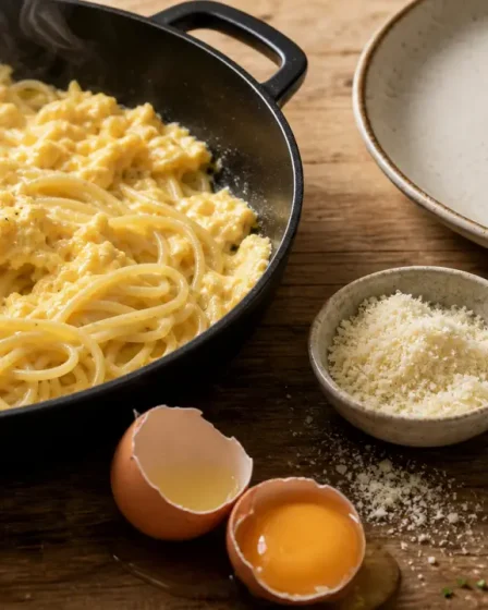 Pate aux oeuf recette : pâtes fraîches maison aux œufs brouillés crémeux