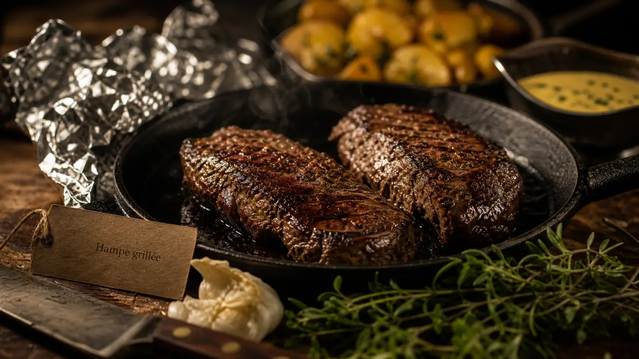 Recettes hampe de boeuf : hampe grillée à la poêle, juteuse