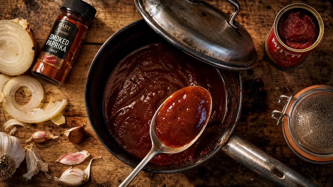 Sauce barbecue recette maison fumée et nappante, prête en 25 minutes