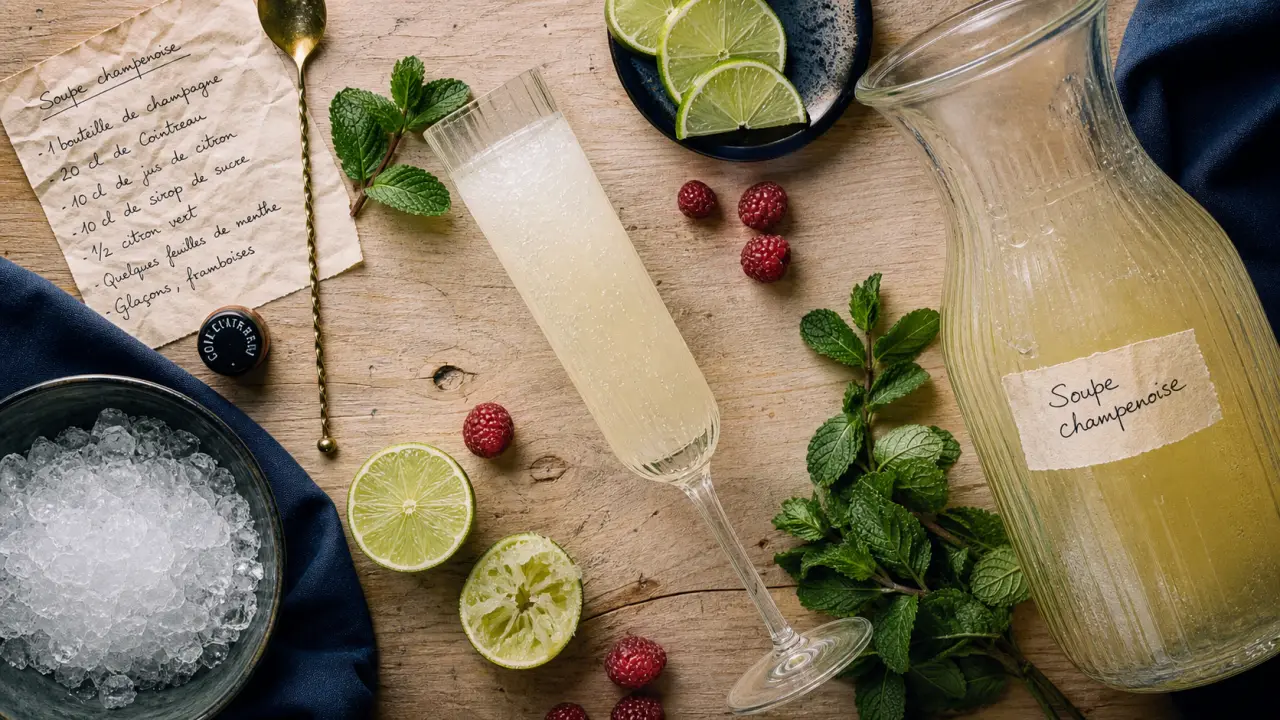 Soupe champenoise recette aux bulles et citron vert