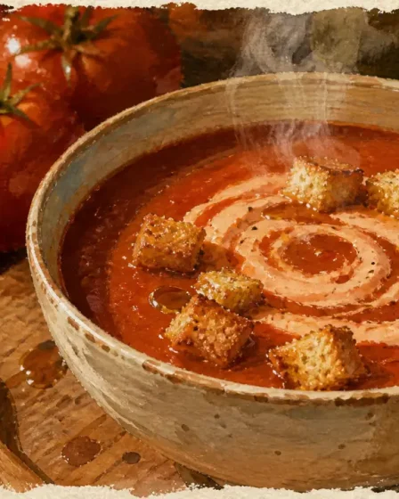 Soupe tomate grand mere fumante et veloutée