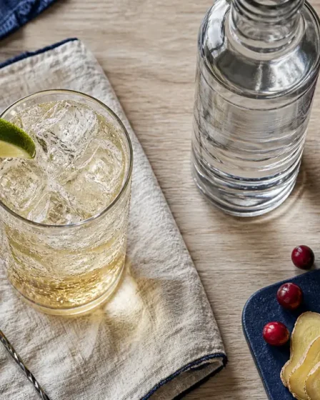 cocktail à base de vodka, Moscow Mule au ginger beer, glaçons et citron vert