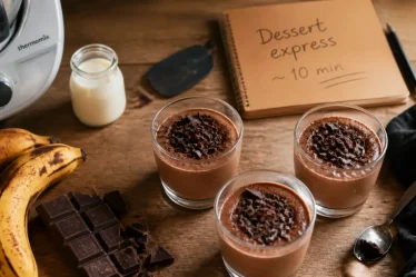 Dessert dernière minute thermomix : verrines chocolat banane