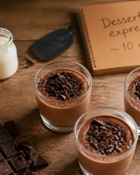 Dessert dernière minute thermomix : verrines chocolat banane