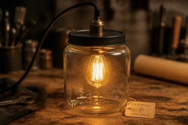 DIY lampe en bocal LED, câble et montage