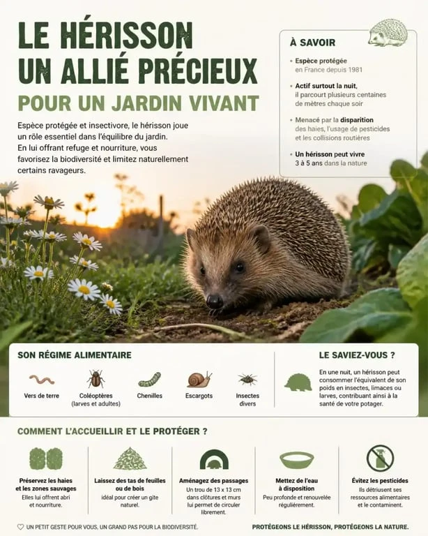 Le hérisson, prédateur naturel et auxiliaire précieux contre les limaces au jardin