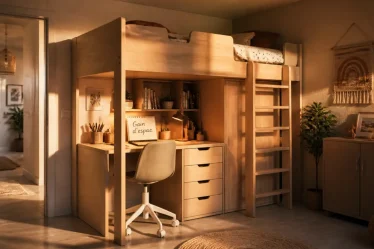 Lit pour petite chambre en mezzanine, gain d’espace