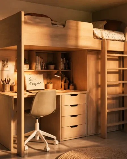 Lit pour petite chambre en mezzanine, gain d’espace