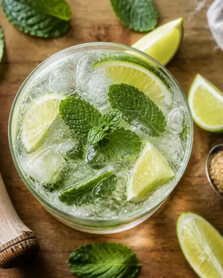 Mojitos sans alcool : verre menthe et citron vert