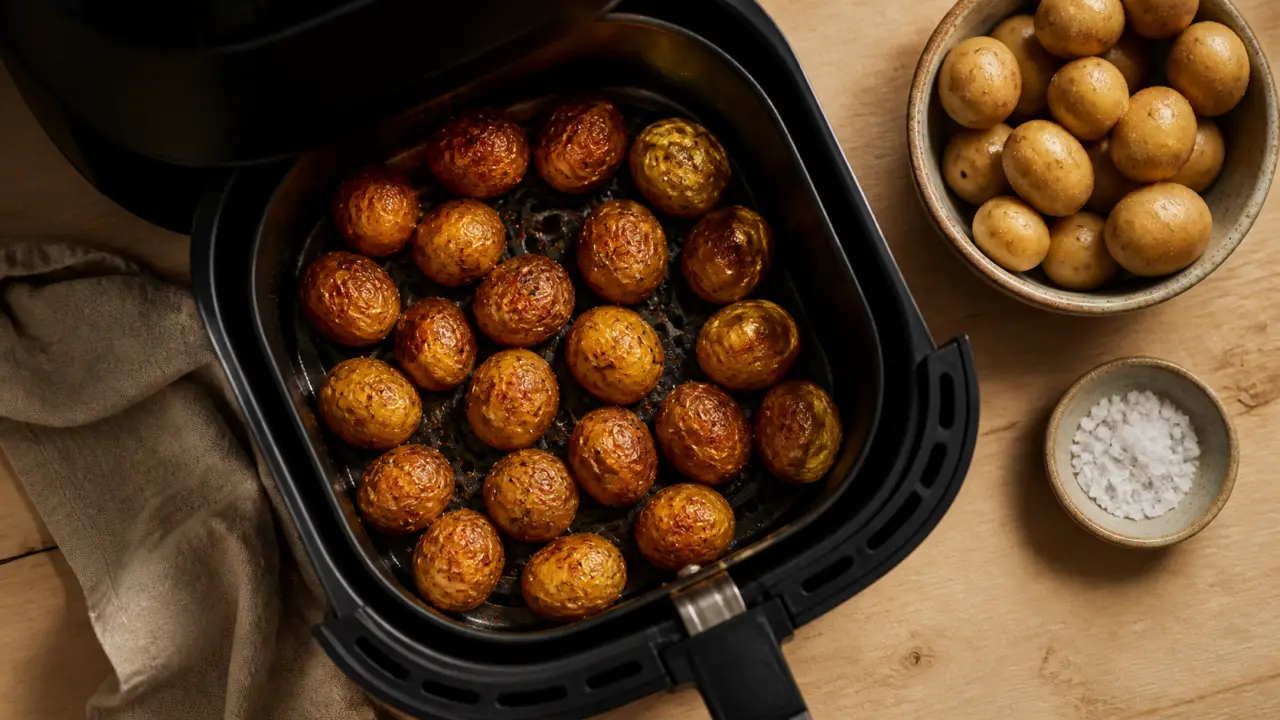 Pomme grenaille air fryer croustillante, dorée au 180°C