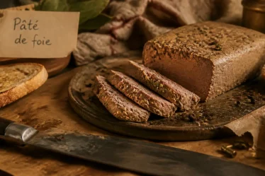 Recette du paté de foie maison : tranche de pâté sur terrine