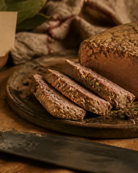 Recette du paté de foie maison : tranche de pâté sur terrine