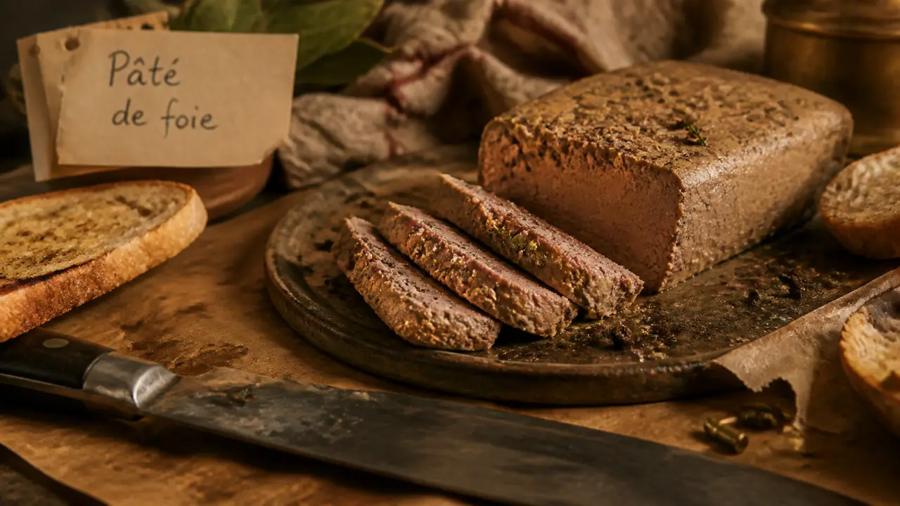 Recette du paté de foie maison : tranche de pâté sur terrine