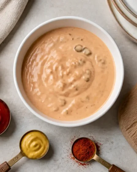 Sauce maison pour hamburger crémeuse au ketchup et cornichons