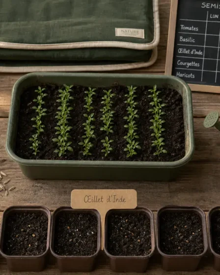 Semis oeillet d inde : godets, plantules et repiquage avant floraison