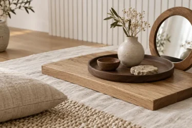 Décoration bois intérieur maison : textures chêne et noyer