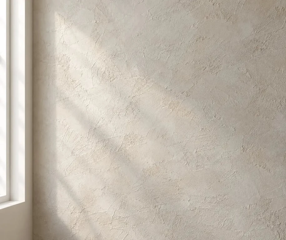 Peinture murale originale avec finition minérale texturée et effet chaux