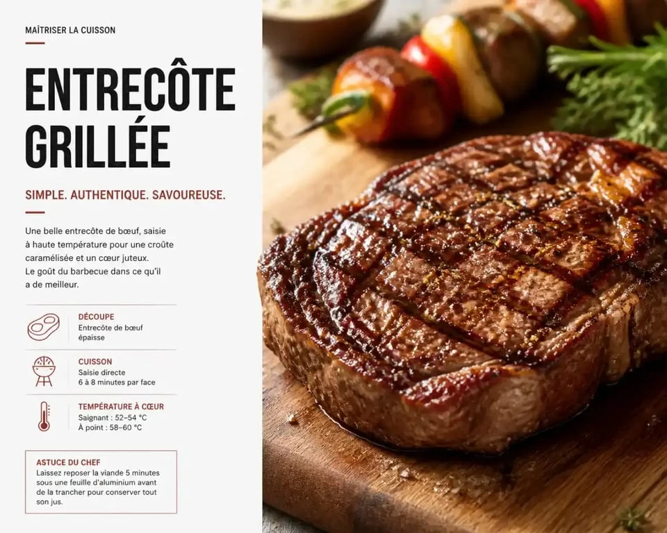Meilleure marinade boeuf appliquée sur une entrecôte grillée au barbecue