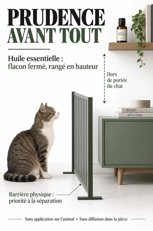 Huile essentielle répulsive pour chat : précautions et protection d’une zone sans contact direct