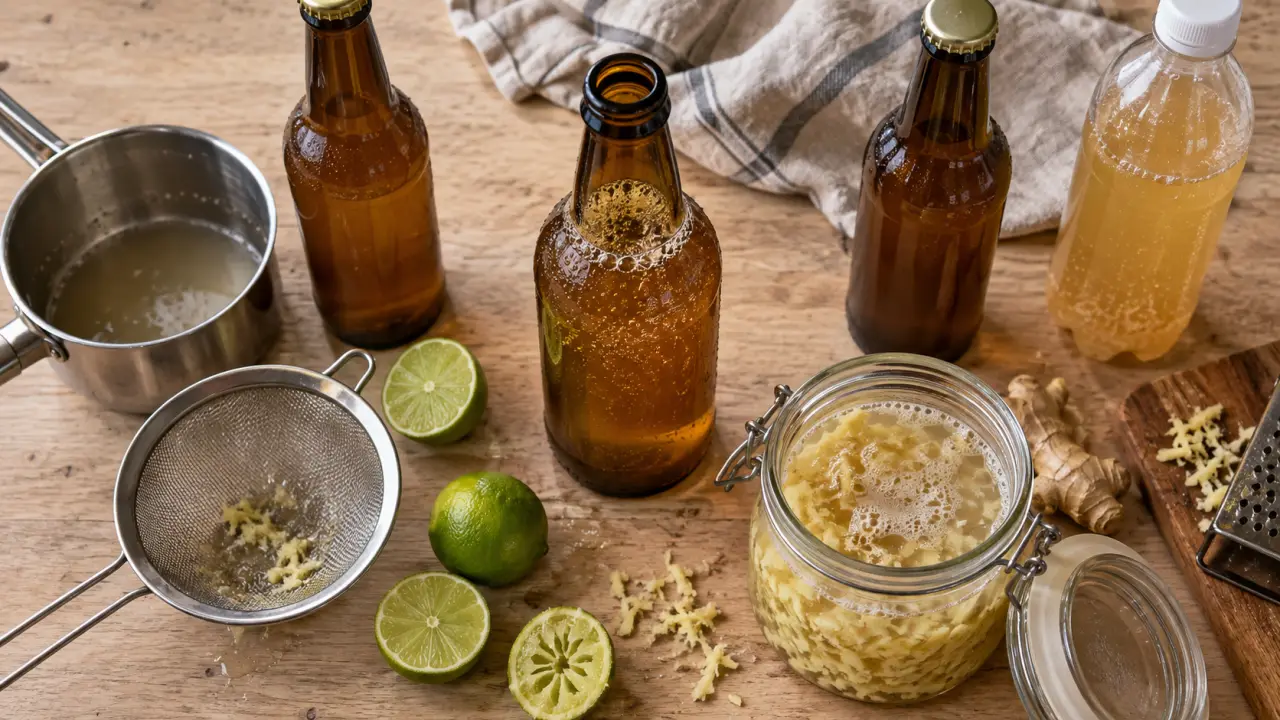 Ginger beer recettes : bulles sans surpression, bouteille maison et ginger bug