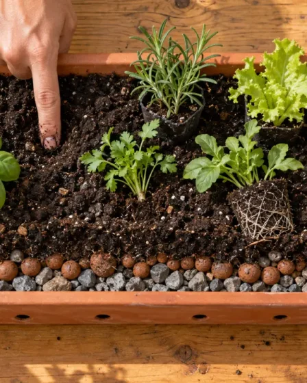 Jardinière aromatique 20 cm pour annuelles : drainage et substrat
