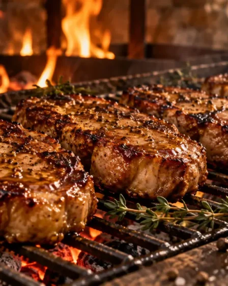 Marinade pour échine de porc au barbecue : tranches miel-moutarde sur grille