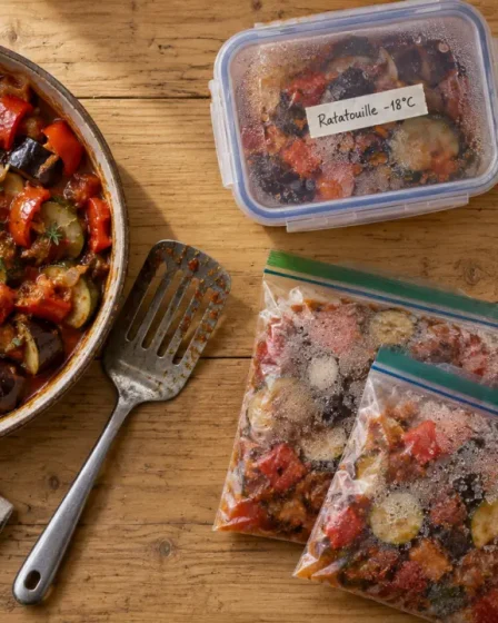 Congeler ratatouille : boîtes hermétiques et étiquette -18°C, ratatouille cuite