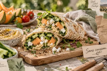 Plats sans cuisson : wraps frais et houmous, sans four