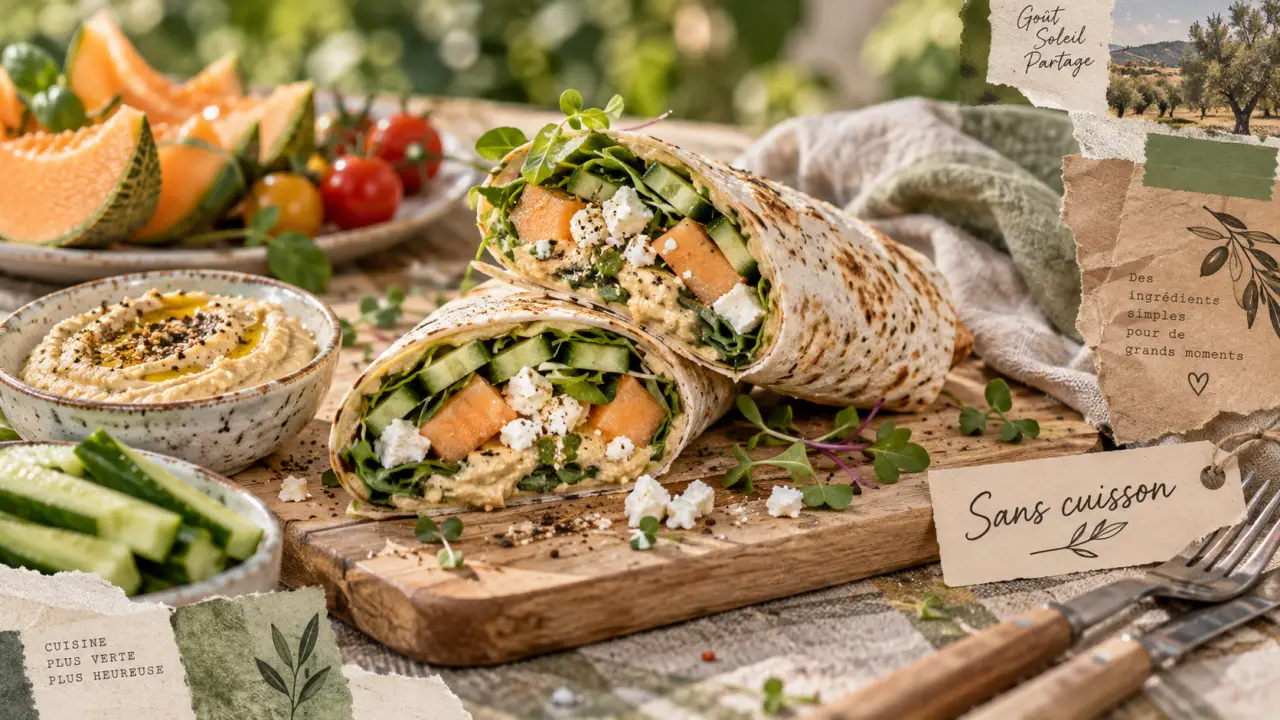 Plats sans cuisson : wraps frais et houmous, sans four